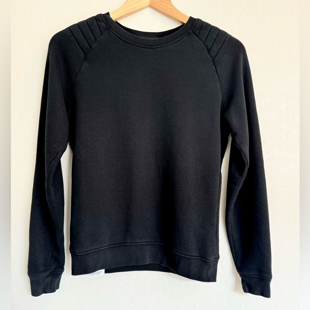 Zoe Karssen Classic Moto Crew Neck Sweatshirt Black Size XS